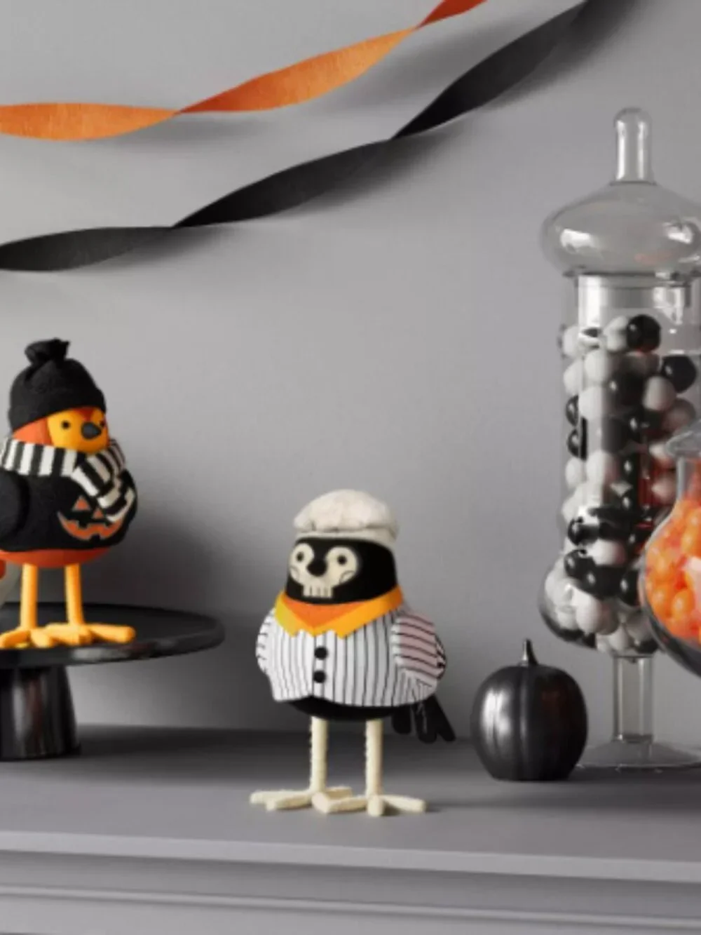 NWT Featherly Friends 'Bonesly' Skeleton Fabric Bird Figurine - Hyde and EEK!